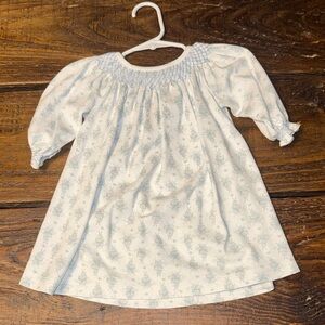 Baby Loren White and Blue Smocked Baby Dress. 9-12 months. Gently used.